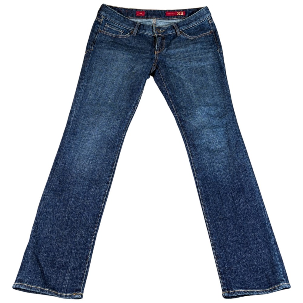 X2 Skinny Jeans Womens 6 Small Blue Logo Medium‎ Wash Straight Leg Everyday Wear
